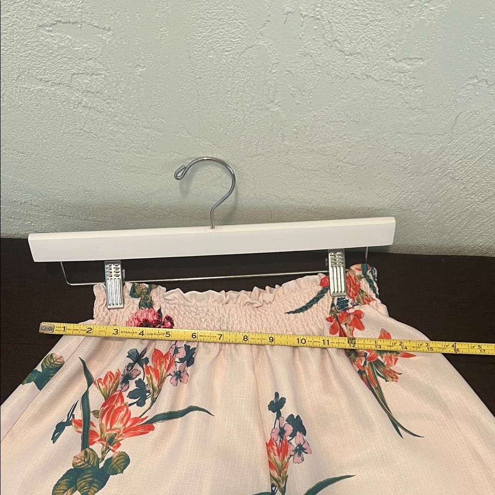 #1624+ Floral Smocked Waist Light Pink Shorts - Picture 4 of 14